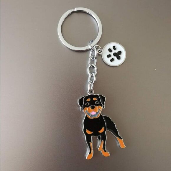 Rottweiler Dog Keychain - Picture 1 of 10